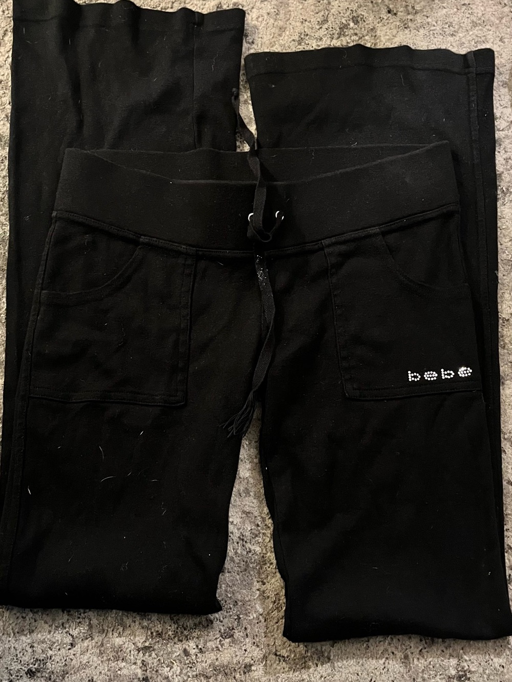 bebe Black Girls' Logo Front-Pocket Joggers
